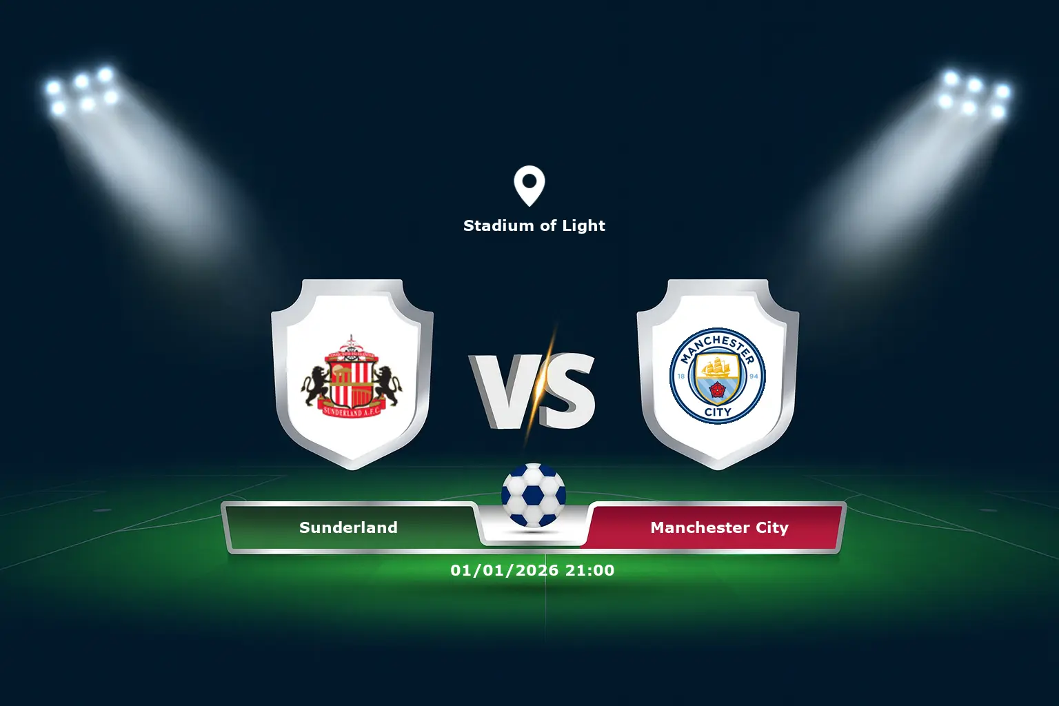 Sunderland vs Manchester City 01.01.2026